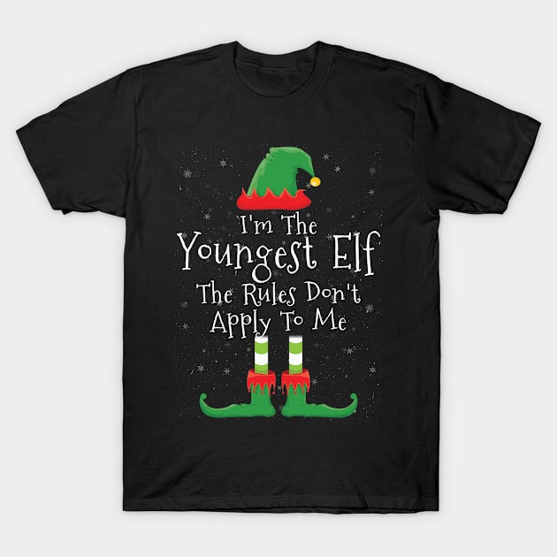 I'm The Youngest Elf Family Matching Christmas Group Funny Gift T-Shirt by tabaojohnny